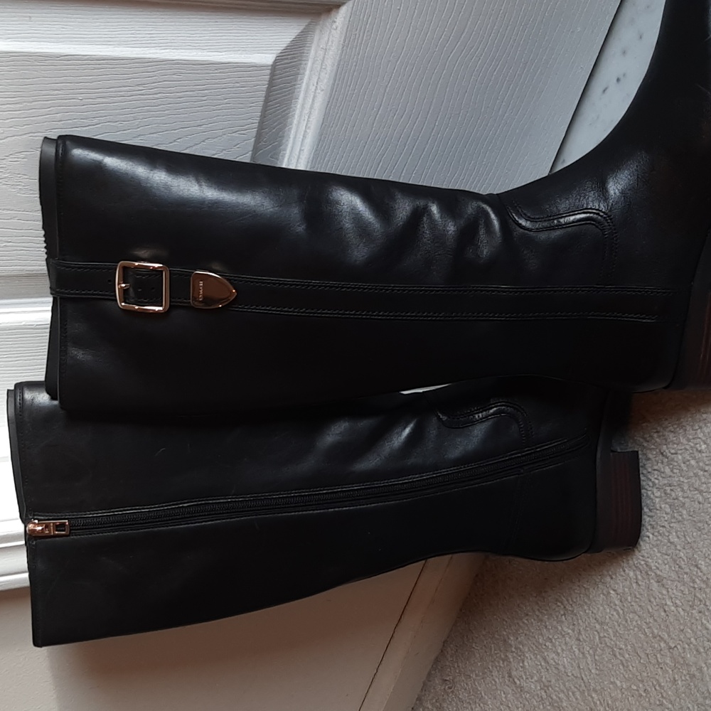 Coach BLack Leather NIB Knee-High Boots